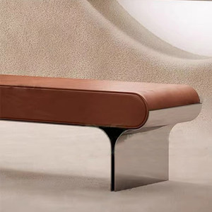 Sofá Cama Moderno <span class=keywords><strong>para</strong></span> Dormitorio de Hotel, Taburete con Cabecera, Cómodo Taburete de Cuero <span class=keywords><strong>para</strong></span> Sala de Estar, Banco con Cojín Suave - Product Image 3