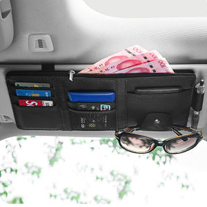 Автомобильный солнцезащитный козырек для хранения с несколькими карманами, аксессуары для салона автомобиля, очки, папка для хранения, сумка-держатель для ручек - Product Image 3