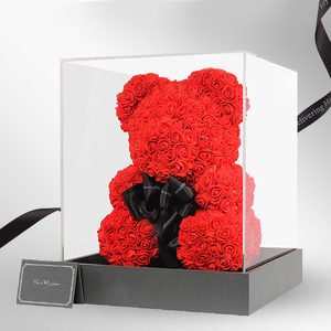 2021 Teddy Rose Bear Artificial Foam Teddy Bear Rose Valentine Gift With Gift Box for Valentine's Day/