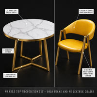 Ensemble de table à manger ronde moderne de luxe pour 4 personnes, meubles en métal pour salles à manger et hôtels