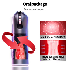 Jouets sexuels oraux vibrant à succion et compression pour gorge profonde, stimulateurs automatiques mains libres pour hommes, godets masturbateurs pour hommes - Product Image 3