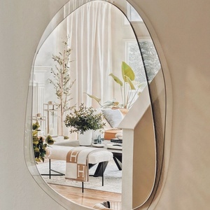 Irregular <strong>Pebble</strong> Shape Decorative <strong>Mirror</strong> Asymmetrical Wall Mounted <strong>Mirror</strong> for Living Room Bedroom - Product Image 1