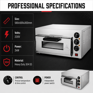 Commercial Countertop Electric Single Deck Pizza Oven 220V 2kW Pizza Baker with Viewing Window for Restaurant Cafe Shop - Product Image 6