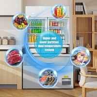 Présentoir pour glaces et aliments surgelés Porte en verre Demi-réfrigérateur surgelé Réfrigérateur et congélateur combinés