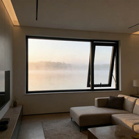 Fenêtre à battant en aluminium à double vitrage DEEZON NFRC insonorisée, design moderne et professionnel, personnalisable avec moustiquaire intégrée