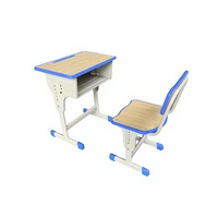 Meubles d'école primaire et secondaire en gros, ensemble bureau et chaise pour étudiants, table et banc en bois et métal, Escritorio Y Silla De Estudiante