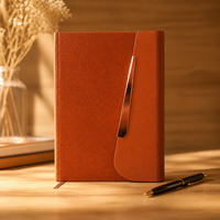 Carnet à couverture rigide A5 en cuir végétalien PU grainé froissé avec logo personnalisé, reliure cousue, 100 feuilles, bande or rose, vente en gros, OEM, idéal pour cadeau