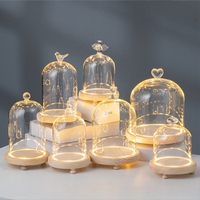 Couvercle en verre rond créatif maison bureau affichage ornements boule de cristal dôme en verre poupée blocs de construction gâteau affichage couverture
