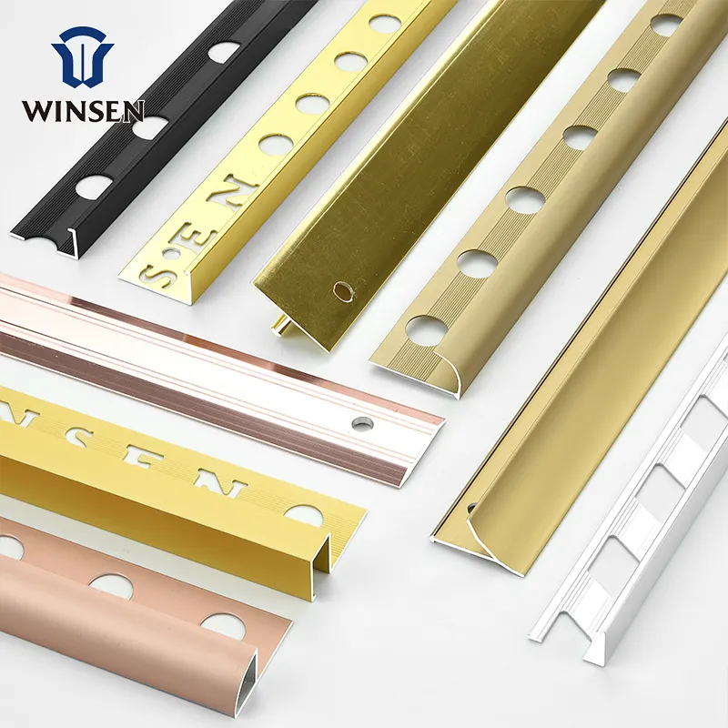 WINSEN decorazione campione gratuito di alta qualità angolo di piastrelle per pavimento in alluminio rivestimento bordo bordo parete piastrelle