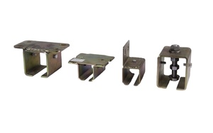 WEKIS Single Sliding Barn Door <b>Bracket</b> Steel Brass Box Rail Splice Hanger for Shed Door Celling Mount Union <b>Brackets</b> Screw - Product Image 3