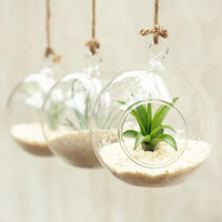 Vase de fleurs suspendu en verre, planteur d'air, Terrarium, Pots de fleurs pour décor de jardin de maison