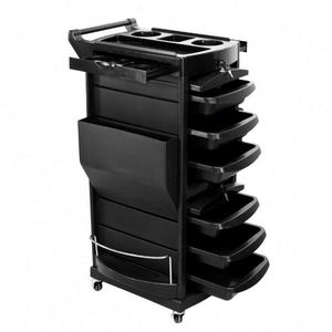 <span class=keywords><strong>Chariot</strong></span> de Salon à Roulettes Verrouillable, <span class=keywords><strong>Chariot</strong></span> de Rangement pour Coiffeur et Barbier avec Roues Pivotantes, Noir - Product Image 6