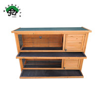 Nouveau clapier à lapin en bois chinois sapin bois arrière-cour lapin Cage multicouche avec maille