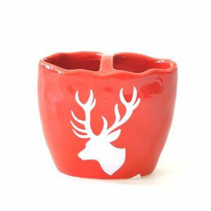 JIA SHUN อุปกรณ์ห้องน้ำในโรงแรม4ชิ้น,ชุดอุปกรณ์ห้องน้ำธีมคริสต์มาสเซรามิกสีแดงที่ใส่แปรงสีฟันที่กดสบู่ที่ใส่แปรงสีฟัน - Product Image 3