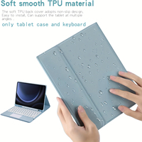 Casing Keyboard Tablet Lepas Pasang dengan Lampu Latar 7 Warna, Penyangga Folio Magnetik untuk iPad 10.2 Inci, Fitur Auto Sleep Wake