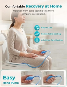 Bañera de asiento plegable para lavado de glúteos, con pulverizador de mano para inodoro, para el cuidado perineal posparto y hemorroides - Product Image 6