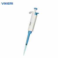 VIKERI OEM Micropipette manuelle monocanal 100-1000 µl à volume réglable, boîtier ABS, composants PP/Silicone, usage médical