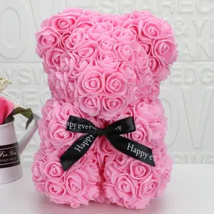 Orsacchiotto di Rose in Schiuma da 25cm, Regalo Floreale - Product Image 4