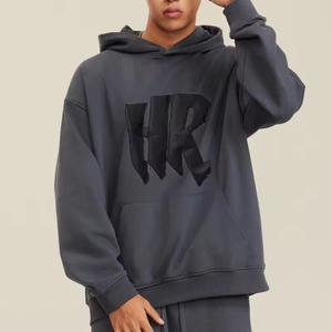 500 Gsm Unisex Manufacturer Heavyweight High Quality <b>Sweatshirts</b> Puff Print Oversized Custom Men's Hoodies - Product Image 2