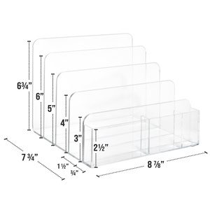 Wholesale for Clear Acrylic Polished Surface <b>Document</b> Storage Holder Desktop File Organizer Custom Logo for Display <b>Folders</b> - Product Image 3