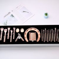 Ensemble de 23 pinceaux de maquillage en diamant scintillant, synthétiques, rose, avec strass, style glamour et brillant, avec boîte cadeau
