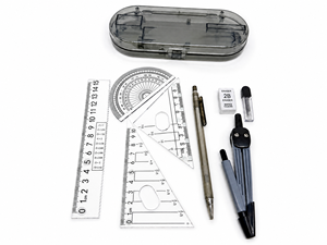 Ensemble <span class=keywords><strong>de</strong></span> géométrie mathématique 8 pièces, fournitures scolaires avec boîte <span class=keywords><strong>de</strong></span> rangement incassable - Product Image 3