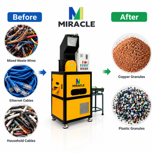 Granulateur de câbles en cuivre de type sec Miracle Dry 15kW automatique à haute économie d'énergie pour le recyclage des fils isolés et la récupération du cuivre - Product Image 2