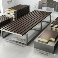 Panel Sandwich Aluminium PU Bergelombang dengan Desain Tembok Besar Modern untuk Atap Gudang, Bengkel, dan Pusat Perbelanjaan