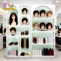 Comptoir d'exposition de perruques professionnel à LED, écologique, taille et couleur personnalisables, pour centre commercial de luxe, magasin de vente au détail de coiffure