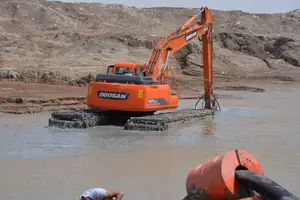 Fabrika doğrudan satış amfibi ekskavatör yürüyen aksam Pontoon bataklık ekskavatör Pontoon yürüyen aksam