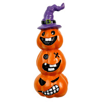 Décorations d'Halloween transfrontalières style Instagram, artisanat en résine de citrouille souriante à thème horrifique européen, ornements de bureau à domicile