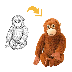 Peluche Commemorativo <span class=keywords><strong>Scimmia</strong></span> Gorilla Gibbon in Cotone PP per Eventi, Compleanni, Decorazioni Domestiche e Festività - Product Image 2
