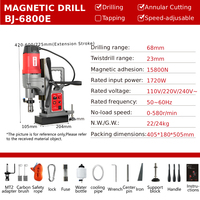 Perceuse magnétique horizontale BJ-6800E, 68 mm, vitesse variable, compacte, pour perçage annulaire, directement de l'usine