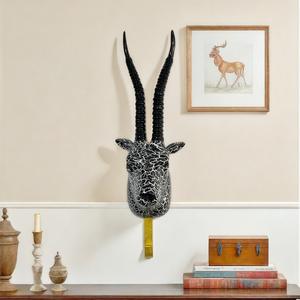 Décoration de salon d'art populaire rétro européen, figurine en résine époxy antilope, décoration murale, décoration de canapé, artisanat - Product Image 2