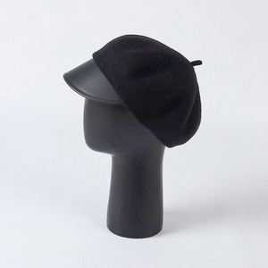 หมวกเบเร่ต์ผู้หญิงสำหรับฤดูใบไม้ร่วงและฤดูหนาว รุ่นใหม่ ดีไซน์สวยหรู ทำจากผ้าขนสัตว์ แฟชั่นทันสมัย ให้ความอบอุ่น สวมใส่สบาย พร้อมปีกหมวกหนัง - Product Image 4