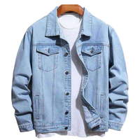 Jaket Bomber Pria Formal Kancing Depan 100% Katun, Dapat Disesuaikan, Denim Berkualitas Tinggi, Tahan Air, Tahan Angin, Bernapas, Cocok untuk Musim Dingin