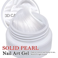 Gel de construction pour ongles en gel 3D sculptant blanc nacré à étiquette privée, design floral français, gel solide LED