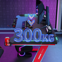 Mesa de Juegos de ordenador de oficina en casa de escritorio de deportes electrónicos de fibra de carbono personalizada de fábrica con luces LED RGB