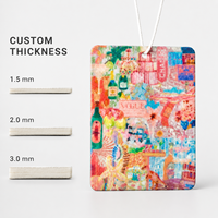 Désodorisant de voiture rectangulaire personnalisé en papier, carte parfumée suspendue avec logo, impression couleur recto-verso