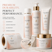 Étiquettes personnalisées pour soins de la peau, autocollants imperméables pour flacons cosmétiques, étiquettes en rouleaux gaufrées à chaud avec dorure à chaud, emballage texturé, OEM