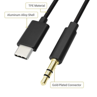 Puce audio personnalisée Câble audio auxiliaire pour adaptateur de voiture de type C à prise 3.5mm Câble audio Microphone haut-parleur