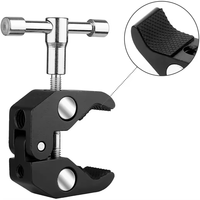 Pince à crabe multifonctionnelle avec installation de mini rotule 1/4 vis adaptée au moniteur de terrain LCD/Flash/Gopro/caméra d'action