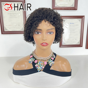 GS Perruque Brésilienne Courte Coupe Pixie Bouclée Perruque Front Lace pour Femmes Noires Cheveux Humains Boucles Pixie Fermeture Perruque Tpart Pixie Perruques - Product Image 2
