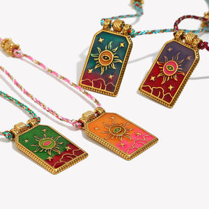 Gioielli in smalto da sogno tarocchi gioielli malocchio Set di collane pendenti alla moda Set di gioielli in oro placcato in acciaio inossidabile - Product Image 2