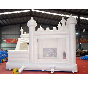 Maison de rebond blanche de mariage pour tout-petits château gonflable 3 en 1 château gonflable décoratif avec <span class=keywords><strong>toboggan</strong></span> et <span class=keywords><strong>piscine</strong></span> - Product Image 4