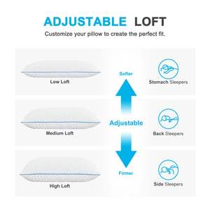 Fabricante de Cojines para Dormir, Almohadas Ortopédicas de Espuma Viscoelástica Triturada para Dormir Cómodas con Efecto de Memoria - Product Image 4