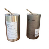 Mug Kopi Stainless Steel Modern 360ML/600ML dengan Tutup, Botol Termal Terisolasi, Tahan Panas, Termos dengan Sedotan, Perlengkapan Minuman untuk Pesta