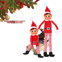 Poupée de Noël en peluche, elfe pliable avec chapeau, pour décoration de table de Noël, vente en gros