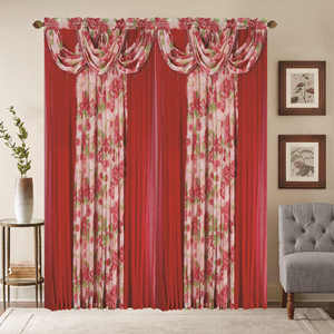 Ensemble <span class=keywords><strong>de</strong></span> rideaux <span class=keywords><strong>de</strong></span> fenêtre transparents à motifs floraux <span class=keywords><strong>de</strong></span> luxe, avec cantonnière, pour salon et chambre, lot <span class=keywords><strong>de</strong></span> 2 - Product Image 6