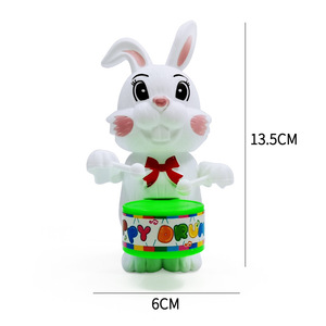 Jouet lapin tambourineur à remonter, 13.5x6cm, en plastique, éducatif pour enfants de 2 à 4 ans - Product Image 3